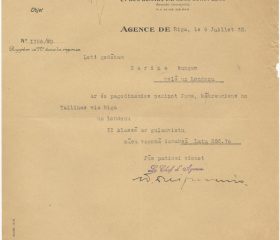 Ceļa izdevumu aprēķins braucienam uz jauno dienesta vietu Londonā. Avots: LNA_LVA, F2263_1_62, 9. lp.