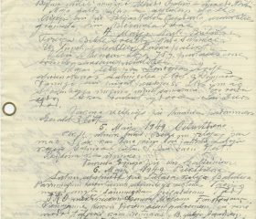 Fragments no Kārļa Zariņa dienasgrāmatas par atgriešanos Londonā, 1949. gada 3. maijs. Avots: LNA_LVA, F2263_1_38, 52. lp.