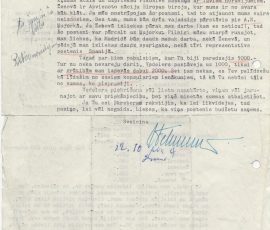 Jūlija Feldmaņa vēstule Kārlim Zariņam par budžeta posteņiem, 1952. gada 26. septembris. Avots: LNA_LVA, F2263_1_152, 12. lp.