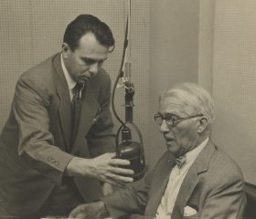 Kārlis Zariņš “Radio Liberty” raidījumā ASV, 1952. gads. Avots: LNA_LVA, F2263_1_252, 1.lp.