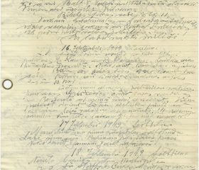 Fragments no Kārļa Zariņa dienasgrāmatas par gatavošanos apmeklēt latviešu bēgļu nometnes Vācijā, ASV okupācijas zonā. 1949. gada 15.–18. septembris. Avots: LNA_LVA, F2263_1_38, 67. lp.