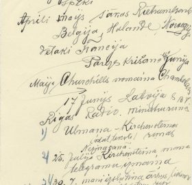 Kārļa Zariņa piezīmes par kara laika notikumiem 1939.-1941. gadā. Avots: LNA_LVA, F2263_1_38, 9. lp.