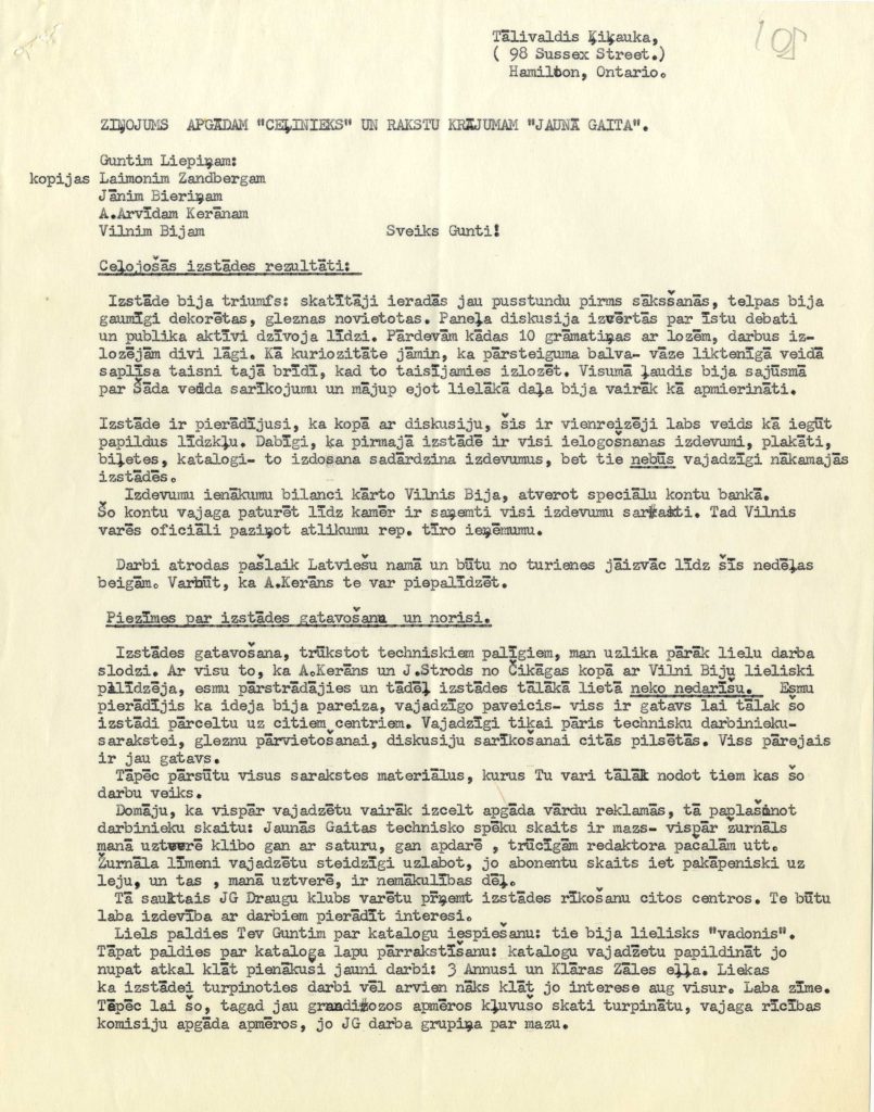 Tālivalža Ķiķaukas ziņojums par ceļojošās izstādes rezultātiem. Avots: LNA_LVA F3078_1-v_48, 108. lp.