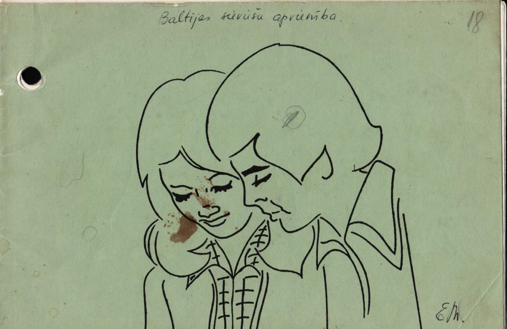 E. Miniates pierakstu, kas saistīti ar viņas darbu Baltijas Sieviešu padomē, klade. 1979. – 1988. gads. Avots: LNA_LVA_F2570_1v_86, 18. lp.