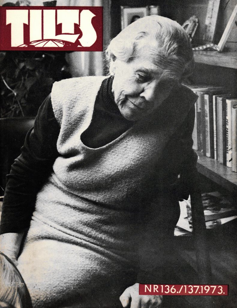 Publikācija par Hertu Lūsi žurnāla “Tilts” 1973. gada numurā. Avots: LNA_LVA_F2023_1v_21, 1. lp.