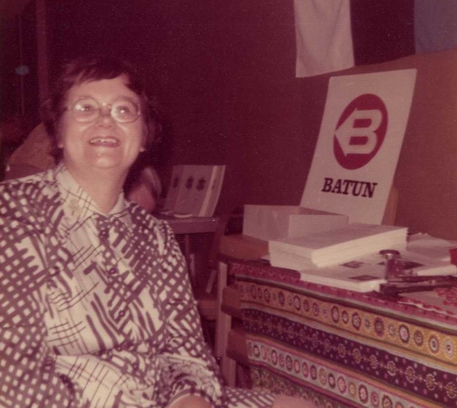 Dagmāra Vallena BATUN birojā, 1970. gadi. Avots: LNA_LVA_F2944_2v_4, 7. lp.