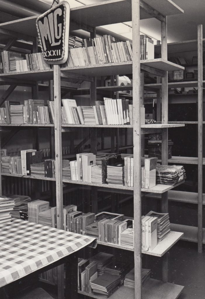 Minsteres latviešu ģimnāzijas bibliotēka. Avots: Latviešu diasporas arhīvs Minsterē.